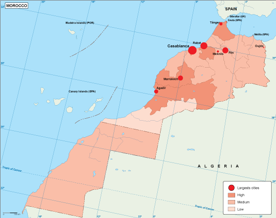 Morocco population eps map vector