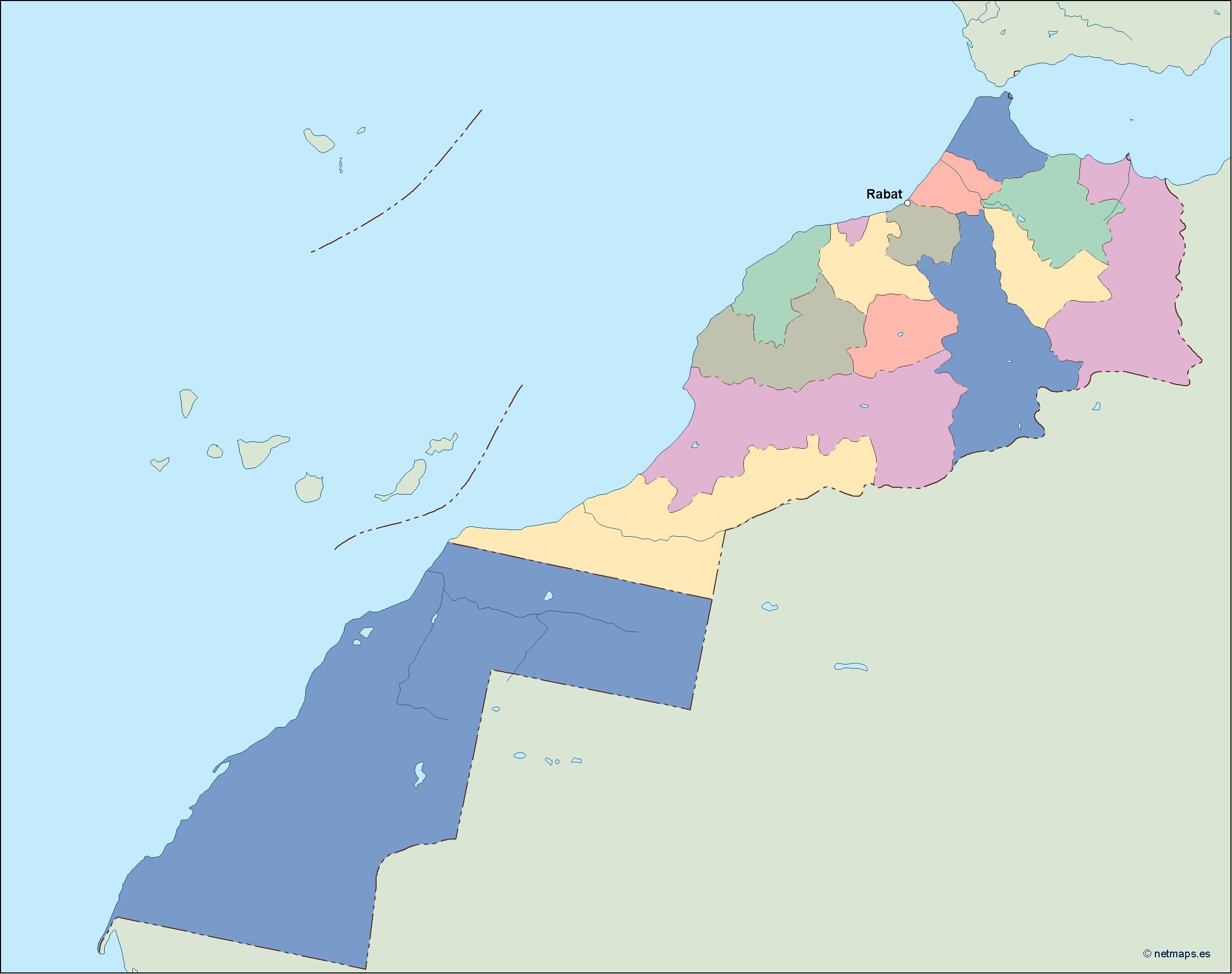 Morocco eps map vector