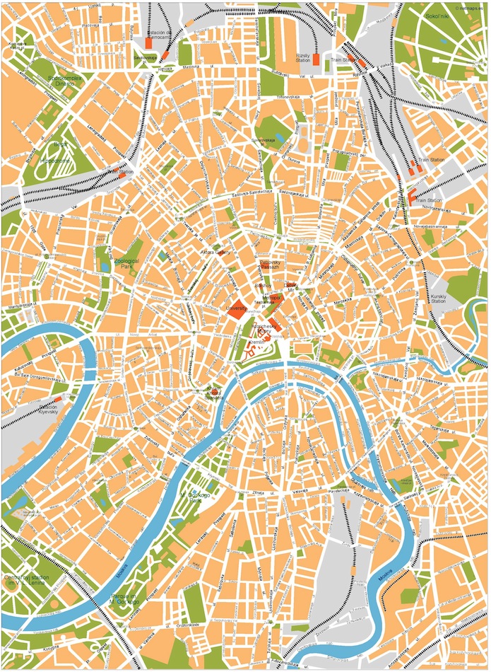 Moscow eps illustrator vector map