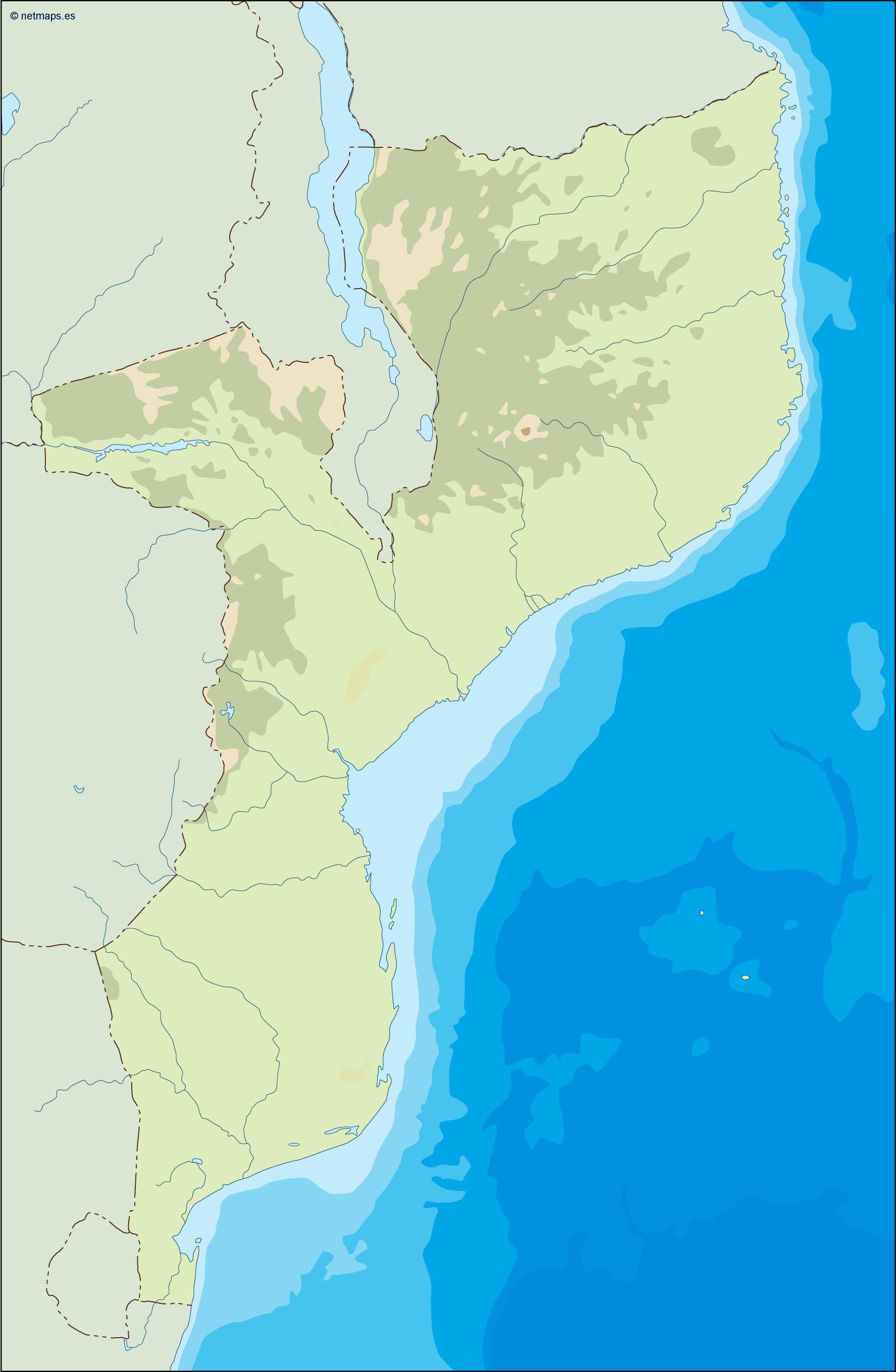 Mozambique illustrator eps map vector