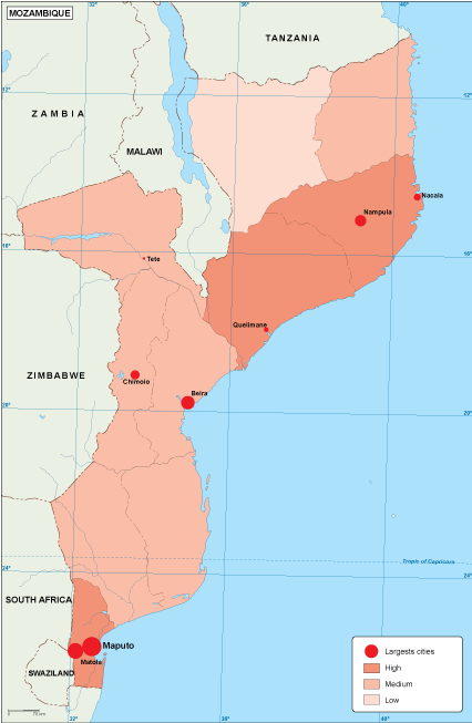 Mozambique population eps map vector