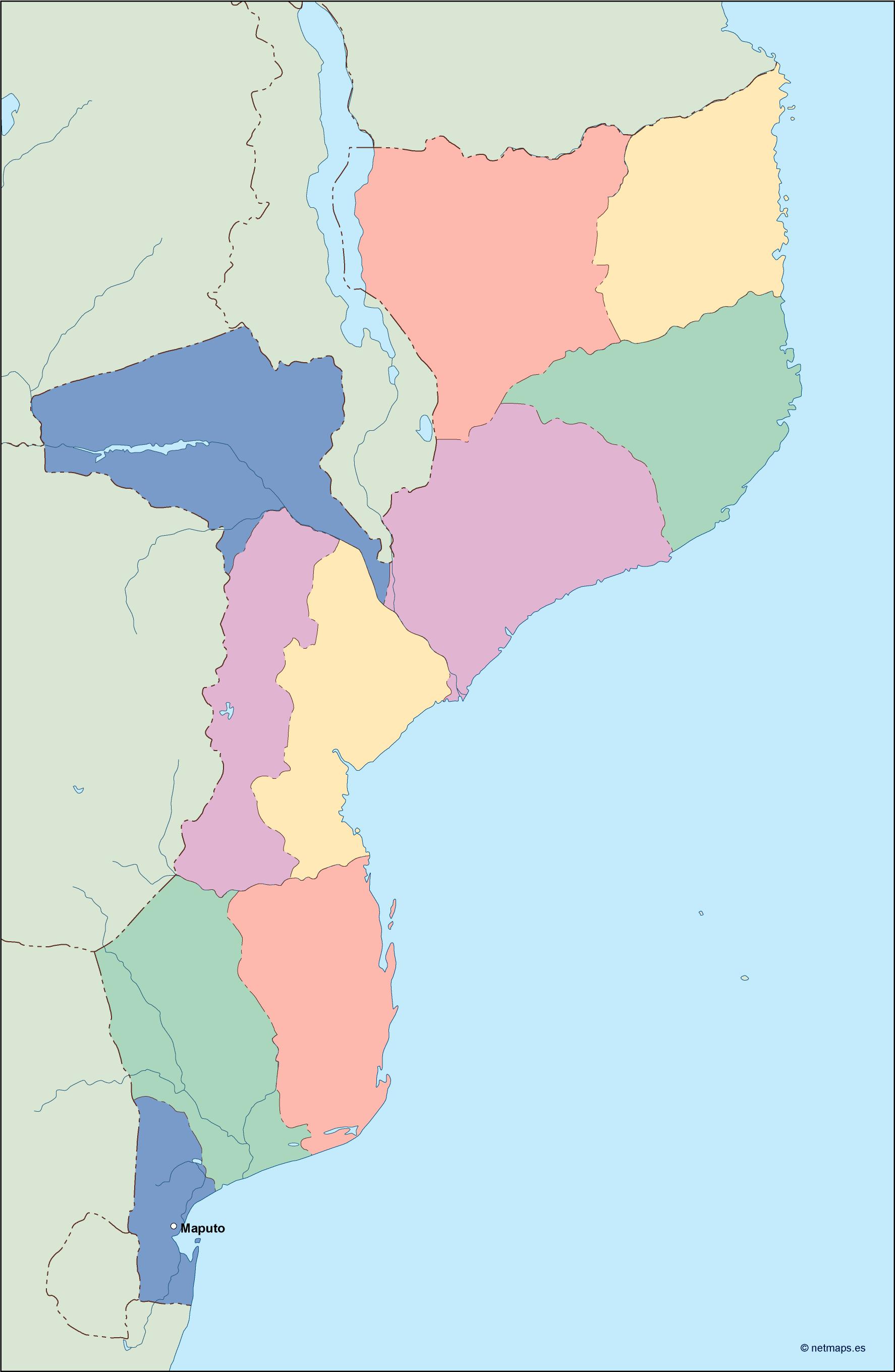 Mozambique eps map vector