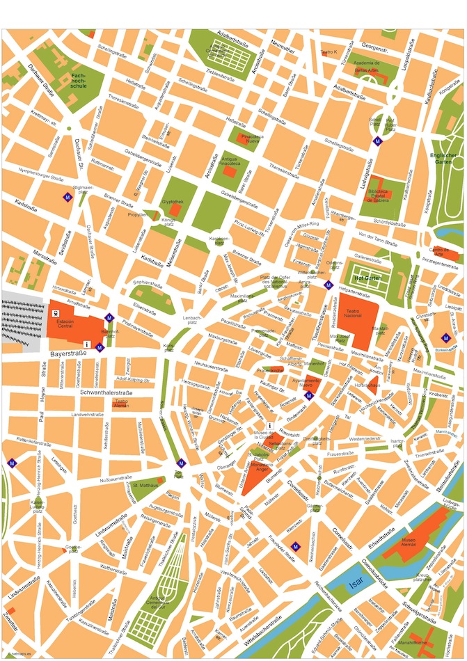 Munchen eps illustrator vector map