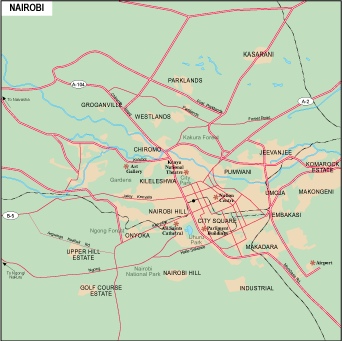 Nairobi city eps map vector