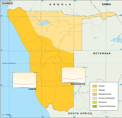 Namibia climate eps map vector