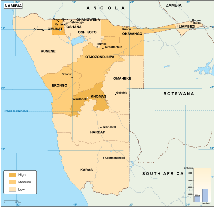 Namibia economic eps map vector