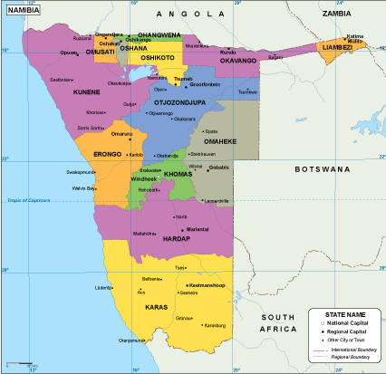 Namibia EPS map vector