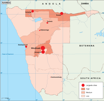 Namibia population eps map vector