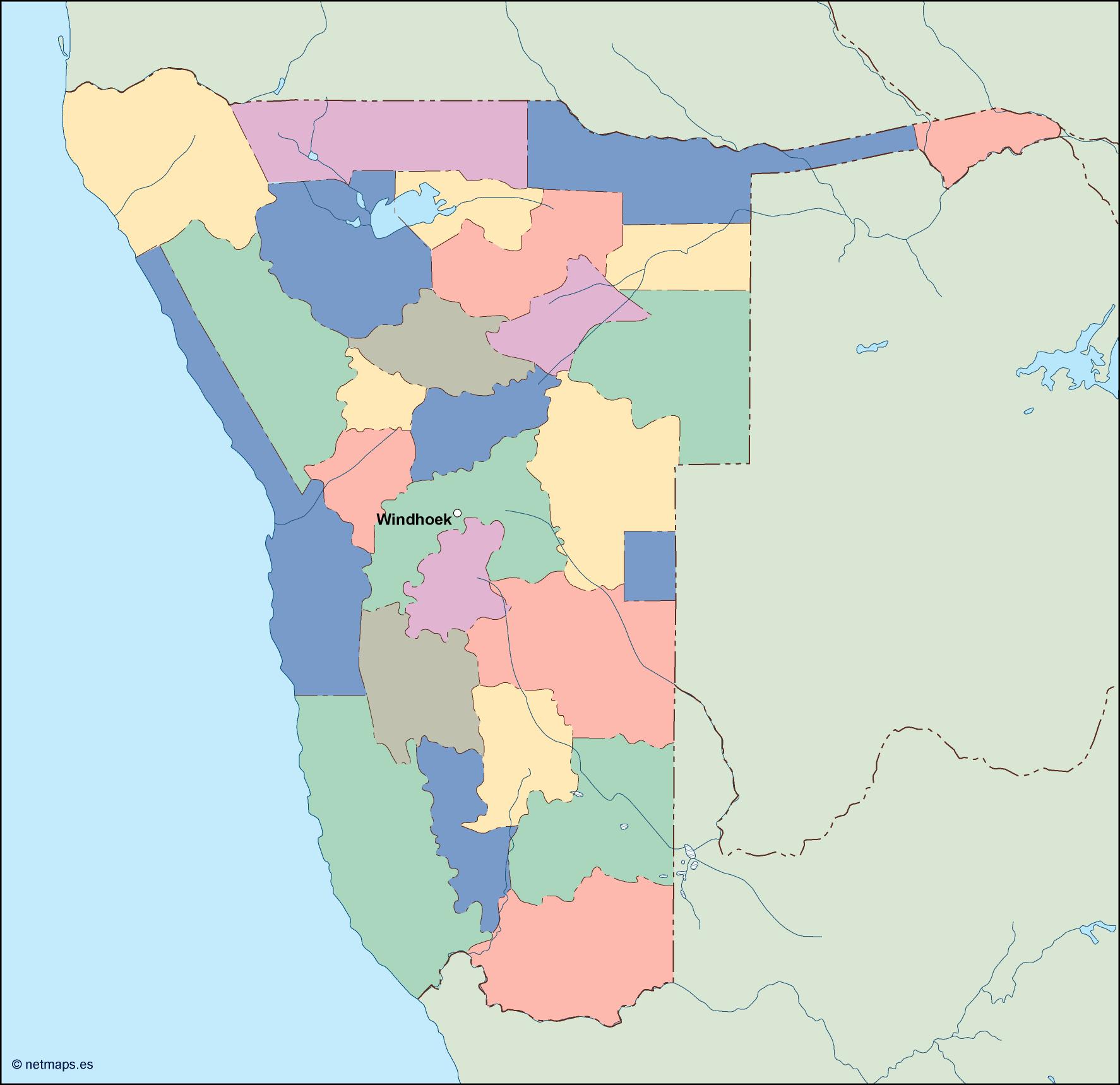 Namibia eps map vector