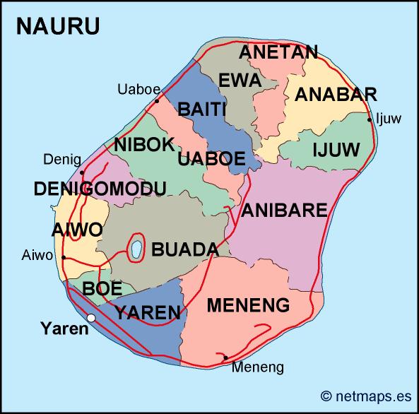 Nauru political eps map vector