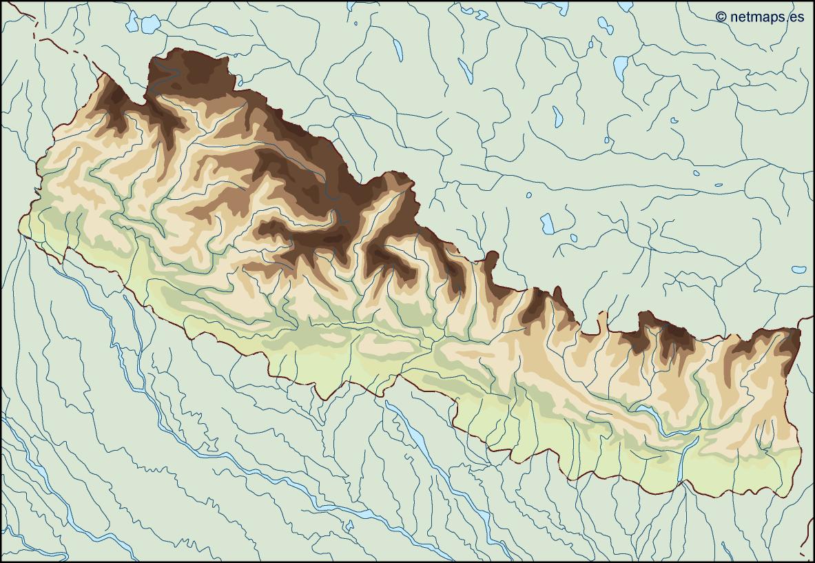 Nepal illustrator eps map vector