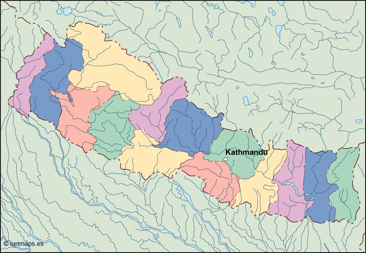 Nepal eps map vector
