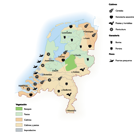 Netherlands Agricultural eps map vector