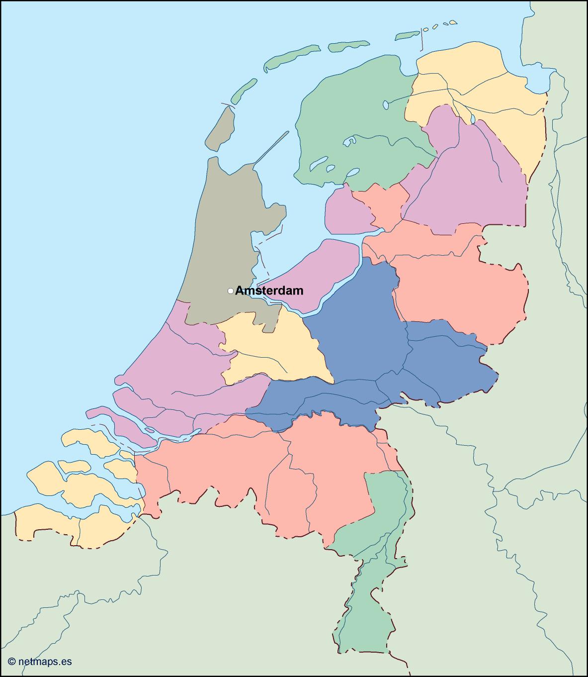 Netherlands eps map vector