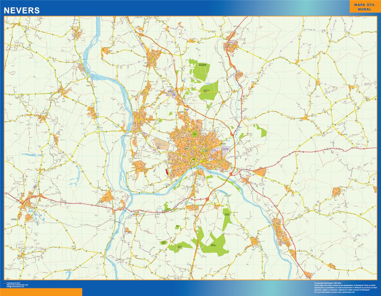 Nevers carte illustrator eps