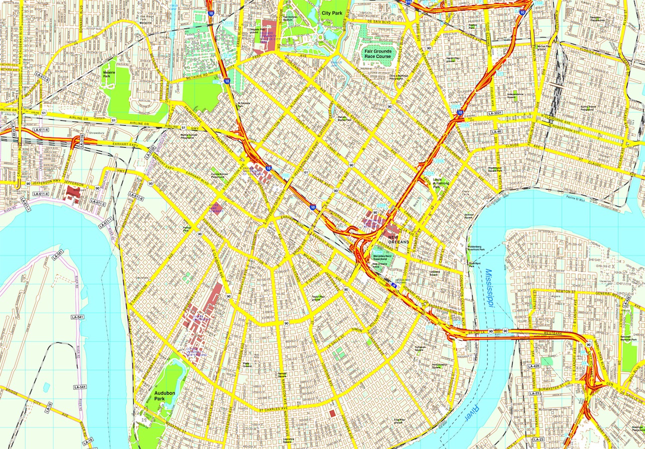 New Orleans eps map vector