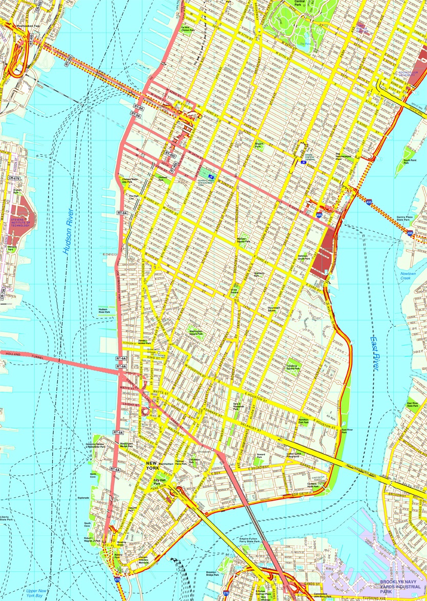 New York Manhattan eps map vector