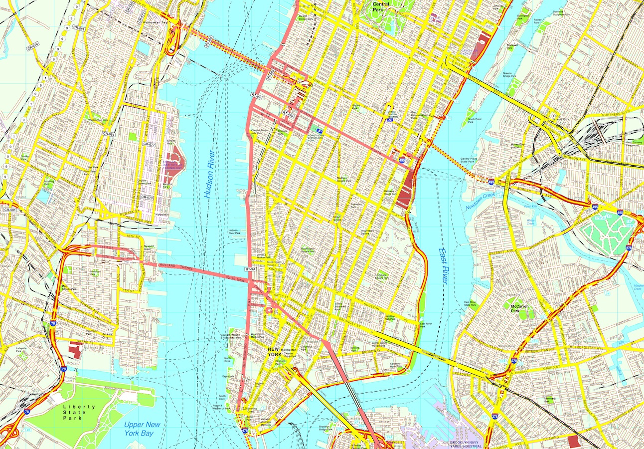 New York eps map vector