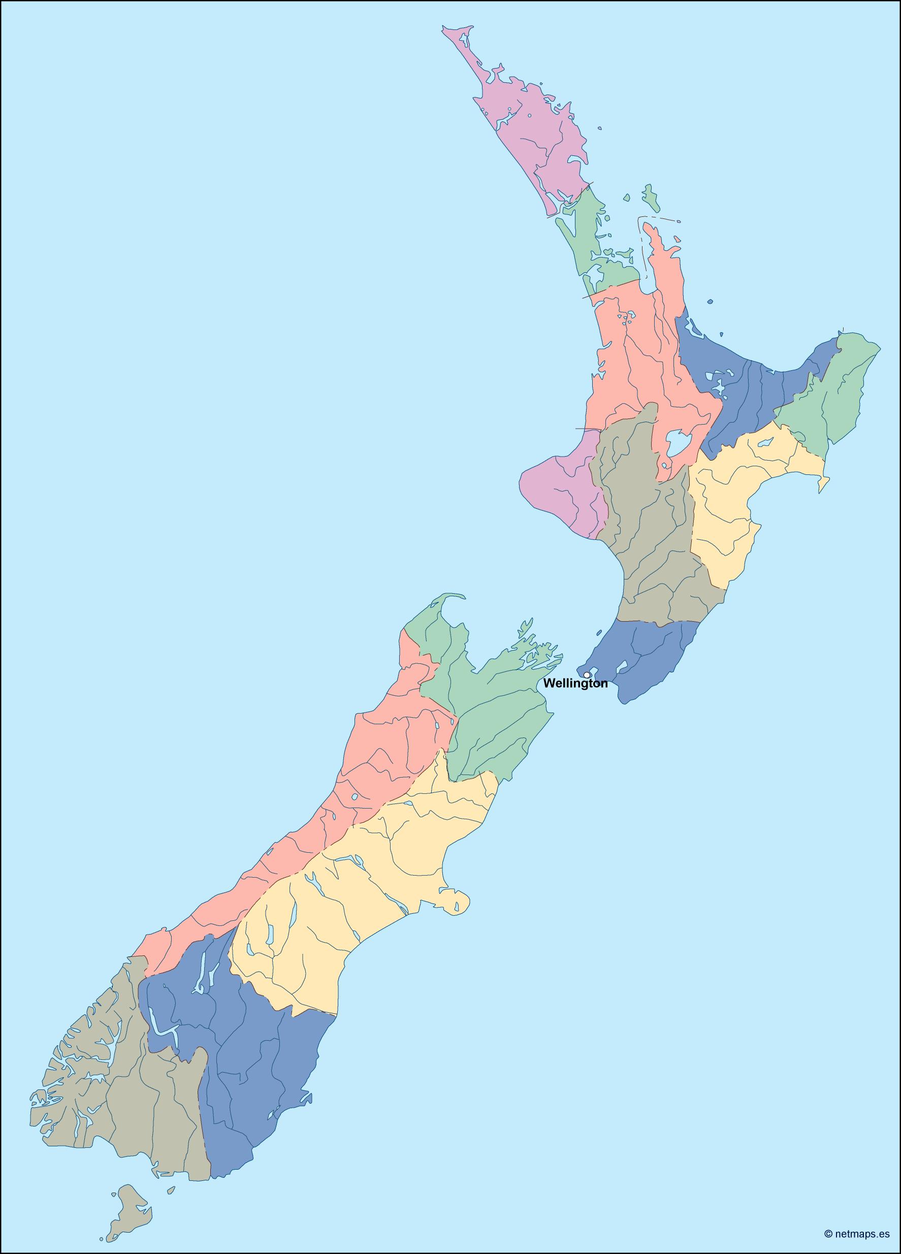 New zealand eps map vector