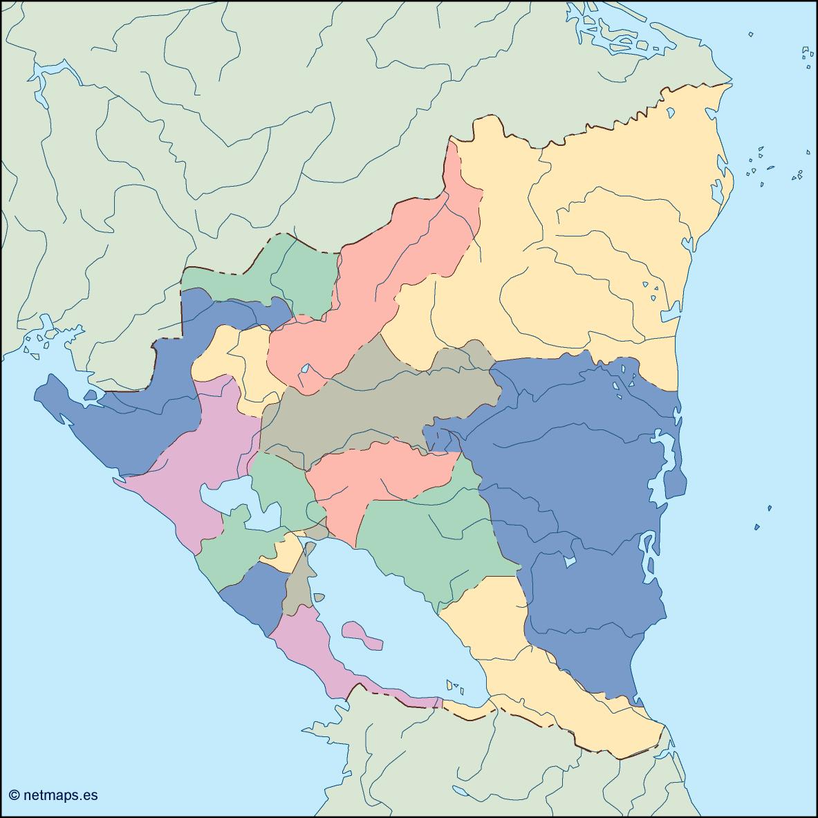 Nicaragua blind eps map vector