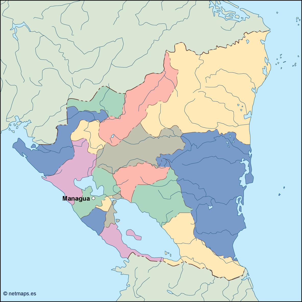Nicaragua eps map vector