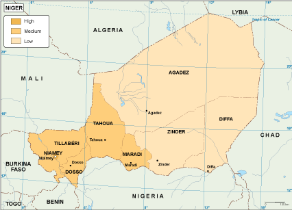 Niger economic eps map vector