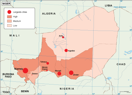 Niger population eps map vector