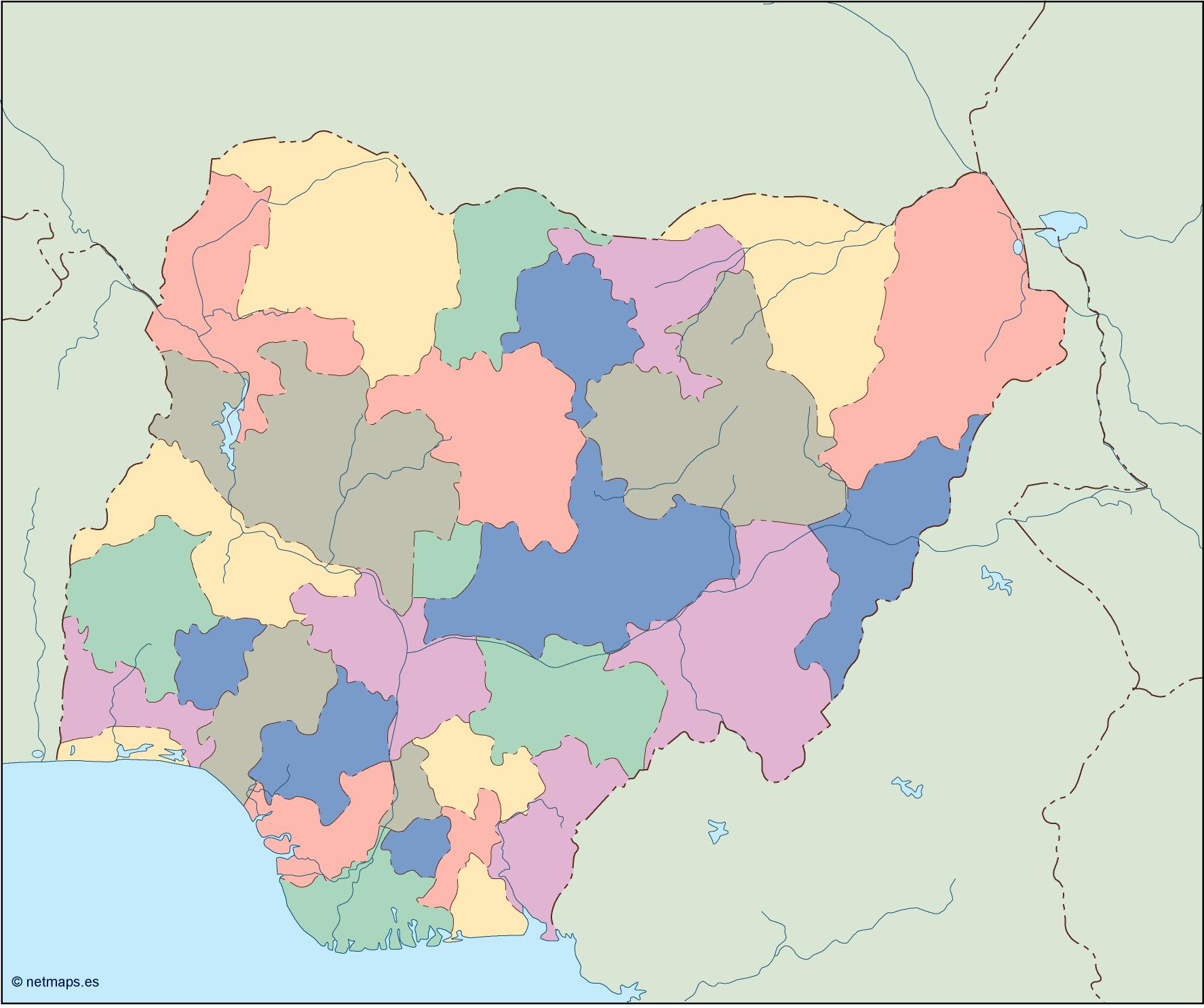 Nigeria blind eps map vector