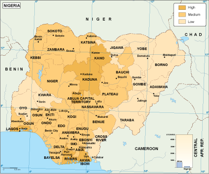 Nigeria economic eps map vector