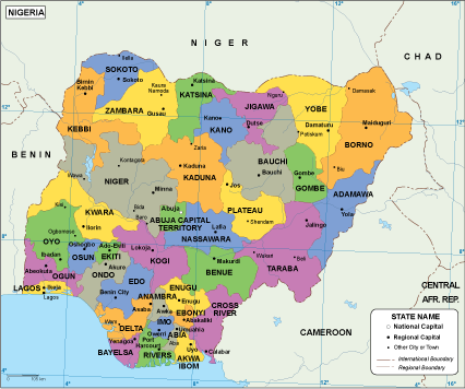Nigeria EPS map vector