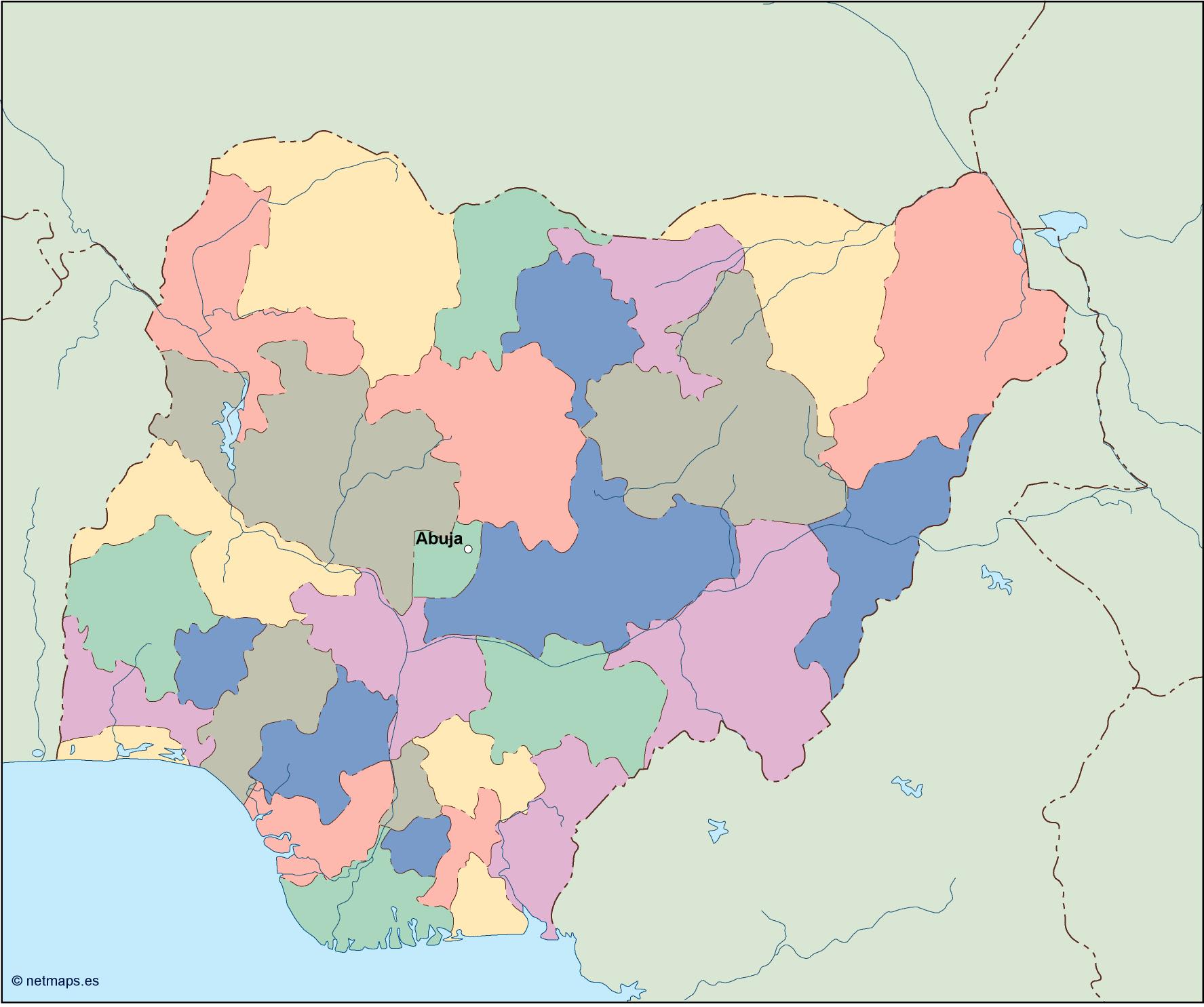 Nigeria eps map vector