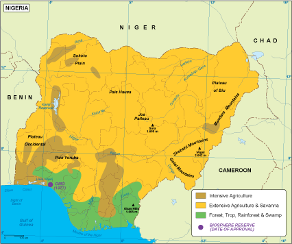 Nigeria vegetation eps map vector