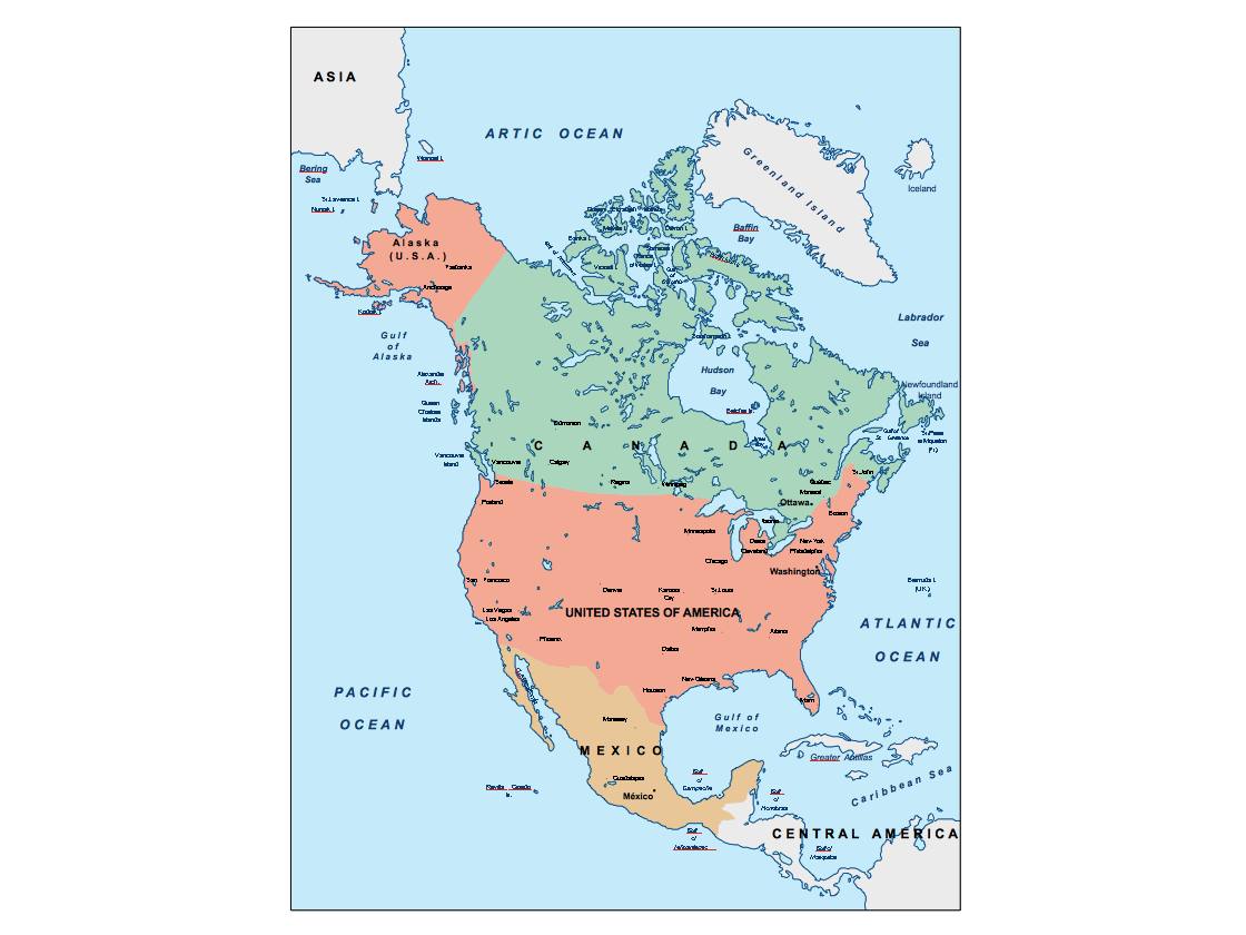 North america powerpoint for presentations