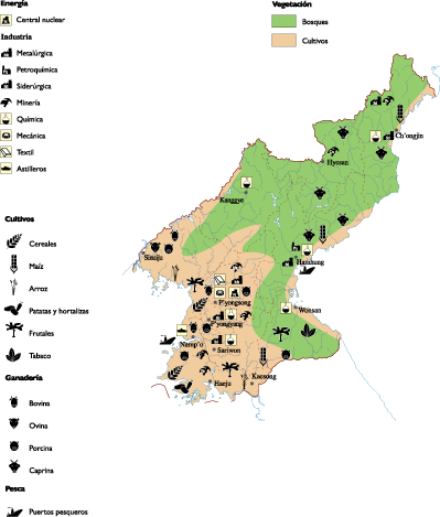 North korea Economic eps map vector