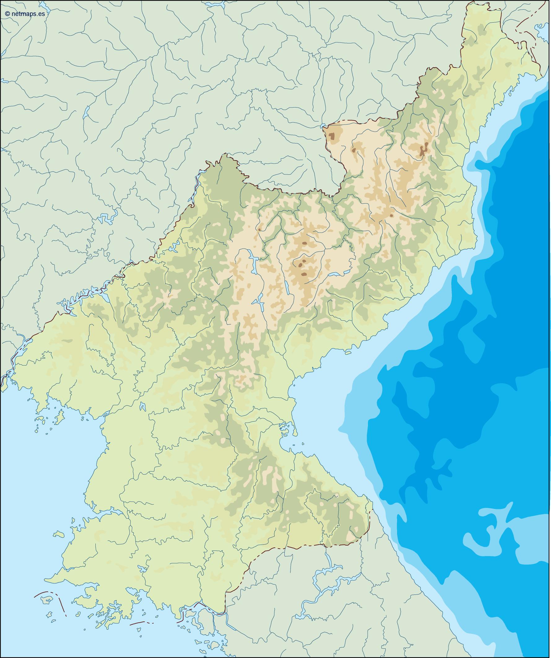 North korea illustrator eps map vector