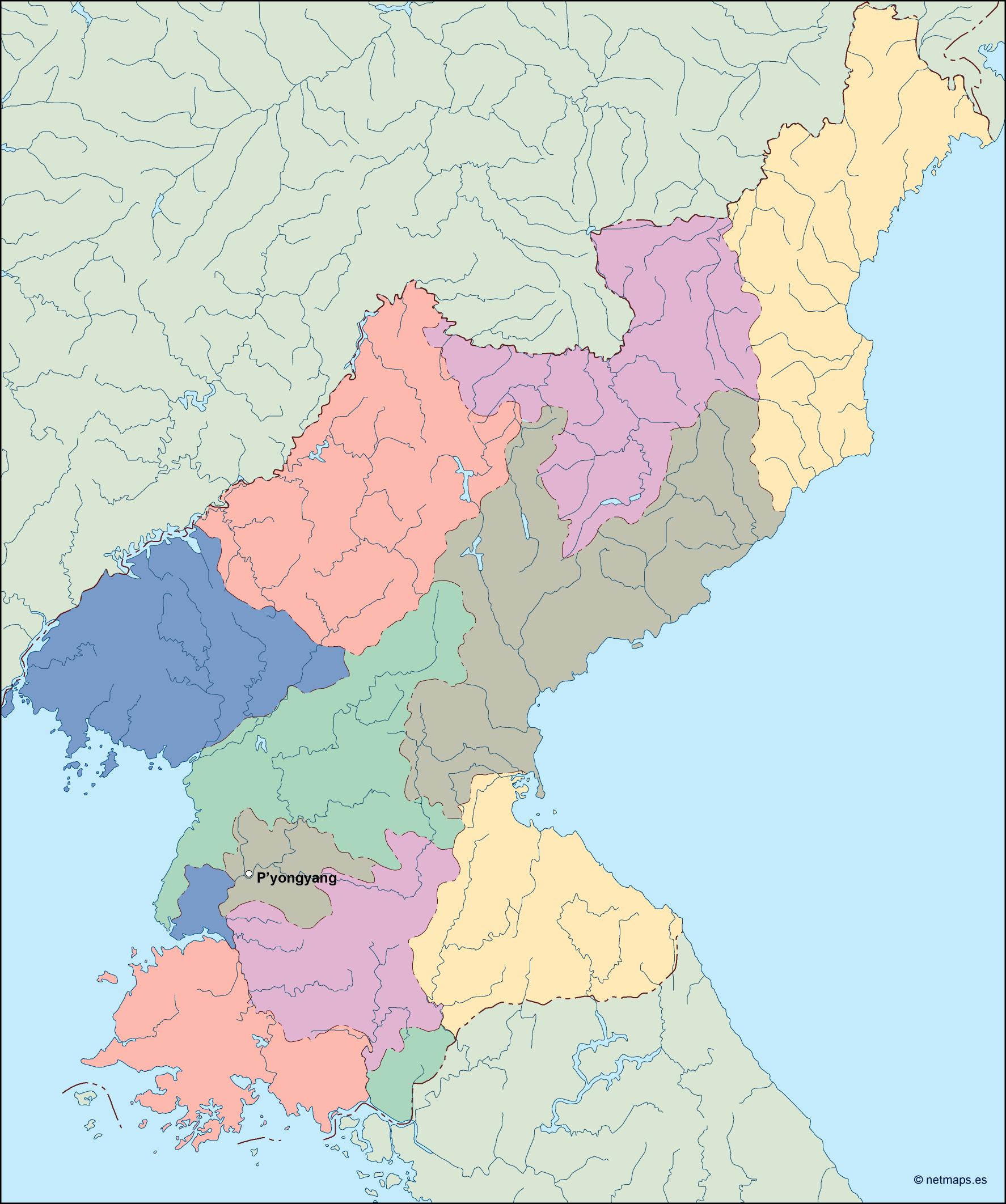 North korea eps map vector