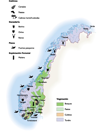 Norway Agricultural eps map vector