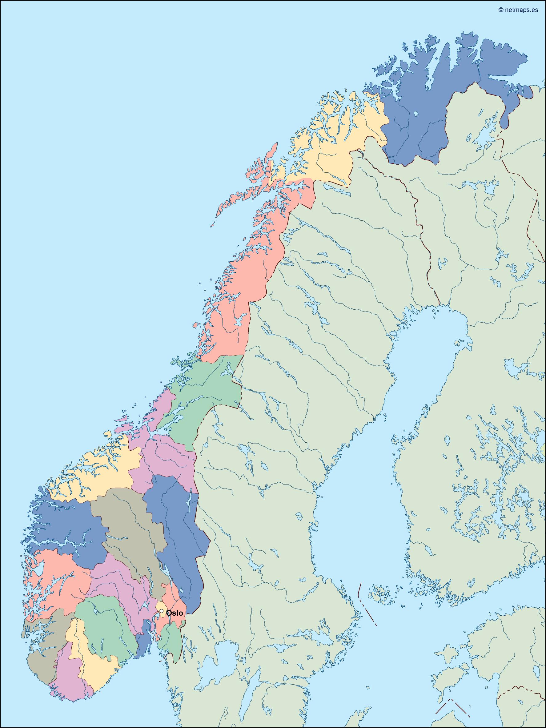 Norway eps map vector