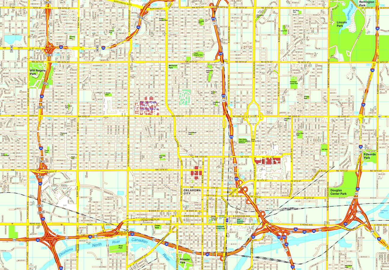 Oklahoma city eps map vector eps map vector
