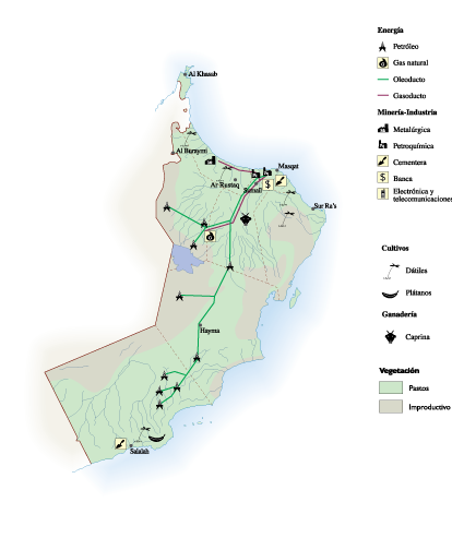 Oman Economic eps map vector