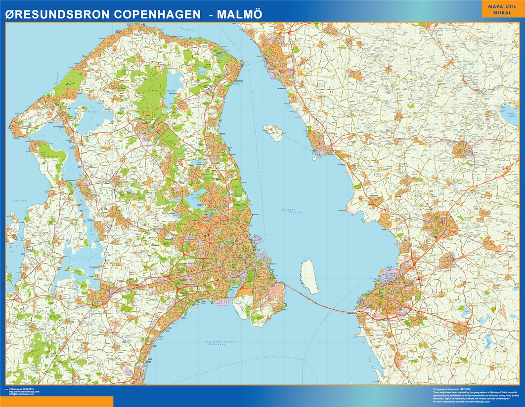 Oresundsbron kort eps illustrator