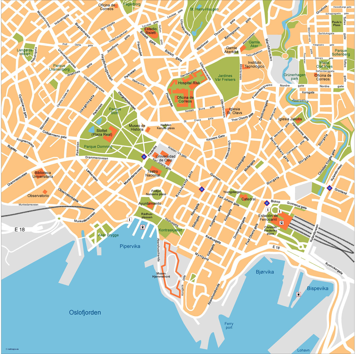 Oslo Illustrator eps map vector