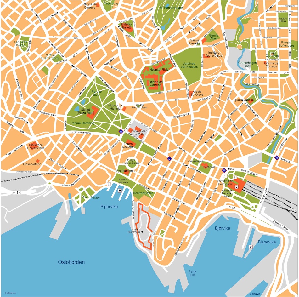 Oslo eps illustrator vector map
