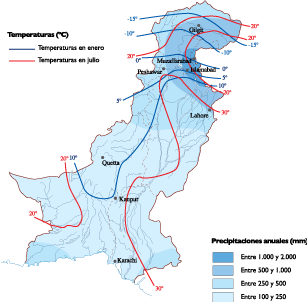 Pakistan Climate eps map vector