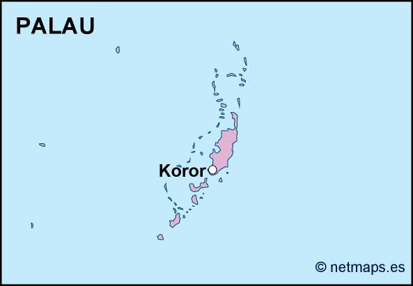 Palau political eps map vector