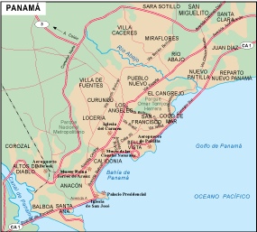 Panama city eps map vector