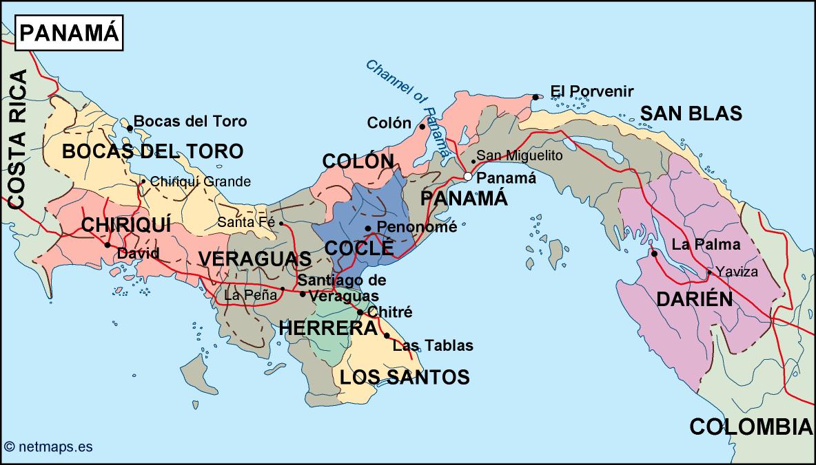 Panama political eps map vector