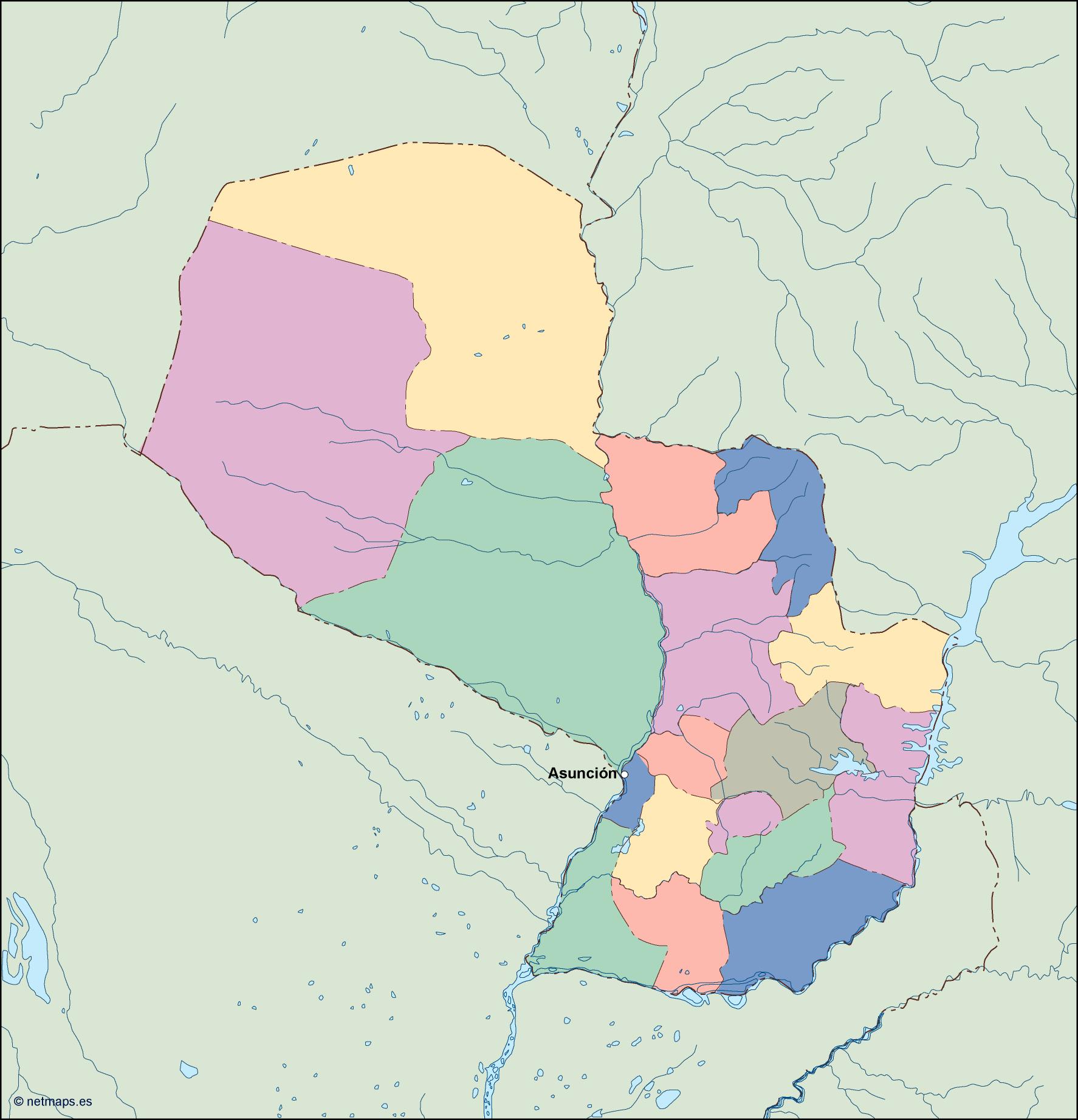 Paraguay eps map vector