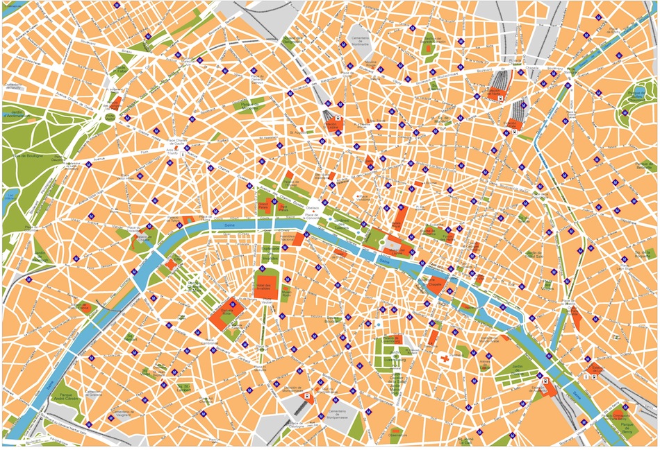 Paris eps illustrator vector map