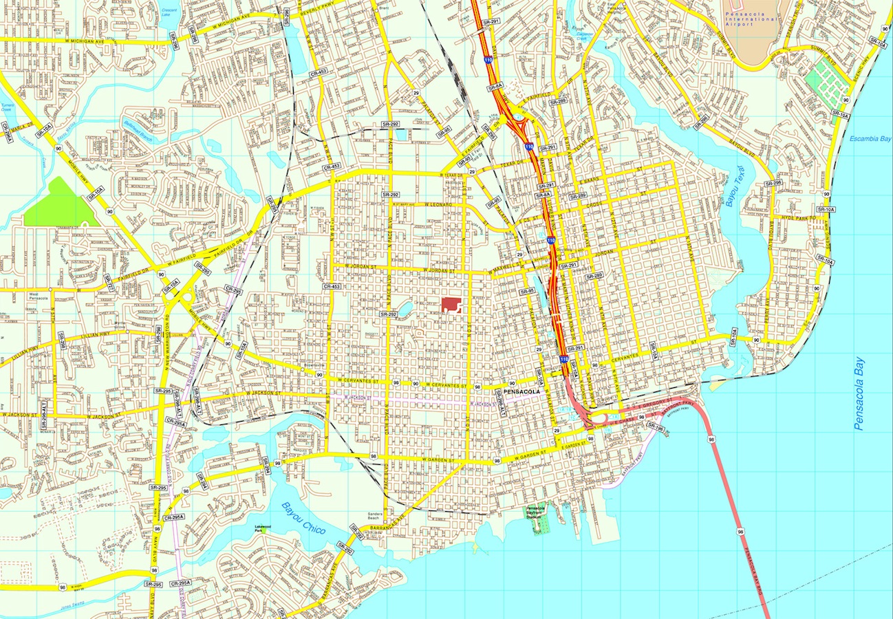 Pensacola eps map vector